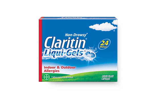 Box of Claritin liqui-gel 24 hour capsules