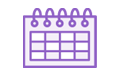 Pink calendar icon for the symptom tracker in the smart allergy mom toolkit